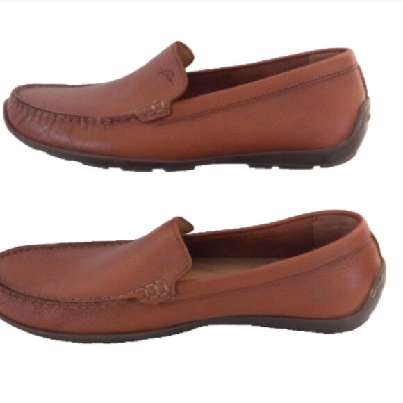 NEW Tommy Bahama Amalfi Mens 10D Tan Brown Leather Moccasin Loafers TB7S00145 main image 11